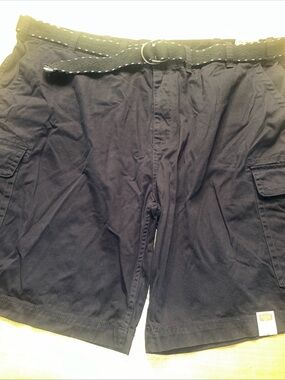 The Foundry Supply Co Mens Black Cargo Shorts W/ Belt Size 52 NEW NWT